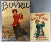 2x Golfing Advertisement/Shop Displays including Bovril For Health^ Strength and Beauty depicting