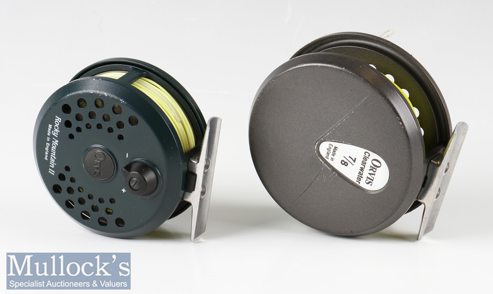 2x Orvis fly reels Rocky Mountain II with perforated body in green finish with rear tensioner with - Image 3 of 3