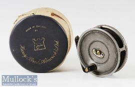 Hardy Bros Alnwick ‘The Uniqua’ 3 1/8” alloy trout fly reel stamped W.S internally^ ribbed brass
