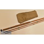 Alex Martin Scotia Sea Trout Fly Rod 10ft 4in split cane rod 3 piece cork handle^ delamination^