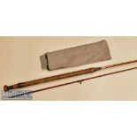 Charles Farlow & Co Split Cane Fly Rod 7ft 2 piece rod cork handle^ rubber but end^ maker’s marks to