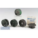 4x Shakespeare mixed Fly Fishing Reels including 2x 3 ½” Condex reels in green^ one narrow drum