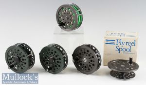 4x Shakespeare mixed Fly Fishing Reels including 2x 3 ½” Condex reels in green^ one narrow drum