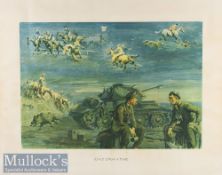 Military - Snaffles hand coloured military print entitled 'Once upon a Time' in period frame^ signed
