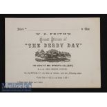 Admission Ticket – to see W P Frith’s Grand Picture of The Derby Day – on view at Mr Ryman’s Gallery