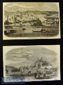 India - Lucknow - Two original engravings 'Lucknow The Capital of Oude 1856 and Lucknow from the