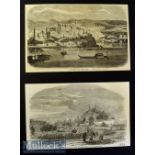 India - Lucknow - Two original engravings 'Lucknow The Capital of Oude 1856 and Lucknow from the