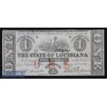 Confederate States Of America - The State Of Louisiana $1 Banknote February 24th 1862 - Vignette