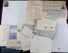 Selection of Receipts and Correspondence relating to the Estate of the late Mr Sharples including