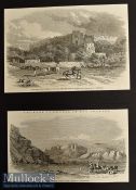 Sikh War 1849 – Two Original Engravings to include Ruins of The Fort at Rhotas by GT Vigne and