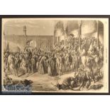 India and Punjab– Very Scarce Engraving The Court of Runjeet Singh at Lahore after a painting by A