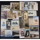 Assorted Selection of Postcards / Real Photocards some early cabinet cards^ mixed topics^ some