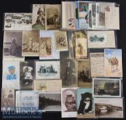 Assorted Selection of Postcards / Real Photocards some early cabinet cards^ mixed topics^ some