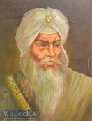 Oil on Board Painting of Raja Ranjit Singh measures 59x46cm approx. originally purchased from an Art