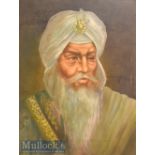 Oil on Board Painting of Raja Ranjit Singh measures 59x46cm approx. originally purchased from an Art