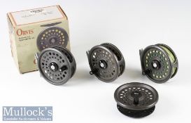 Orvis Clearwater IV 3 3/8” alloy Fly Reels (3) with perforated spools^ constant checker^ one in