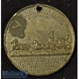 General Tom Thumb General Medallion^ c1850s Obverse; Him standing with Books and Wine Bottle half