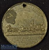 General Tom Thumb General Medallion^ c1850s Obverse; Him standing with Books and Wine Bottle half