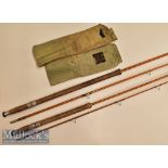 Hardy Bros 7ft The Wanless 6lb split cane spinning rod marked E98604 signs of wear throughout^