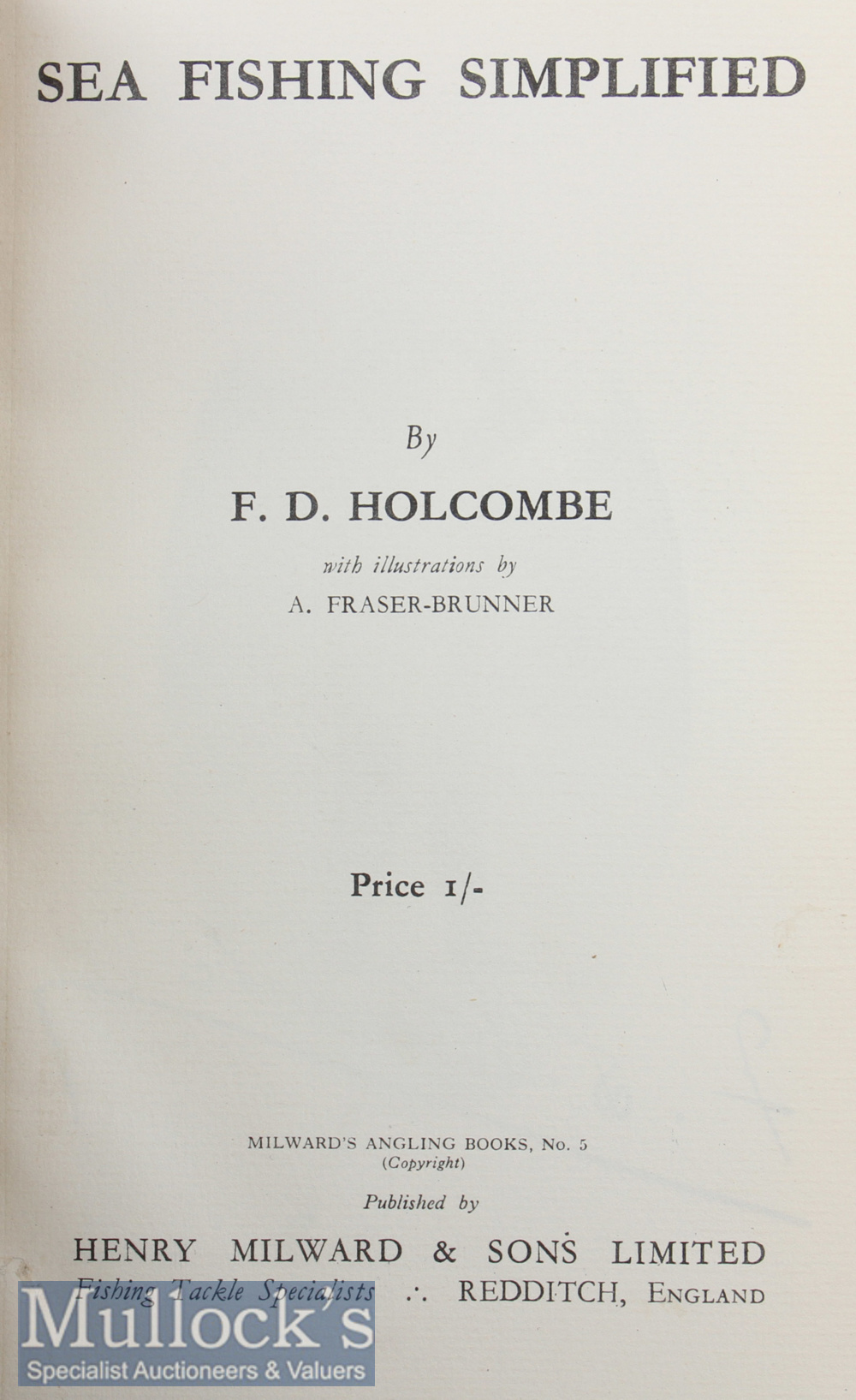 Holcombe^ F D – Sea Fishing Simplified^ c1920^ illustrated adverts^ original front paper cover - Image 2 of 2