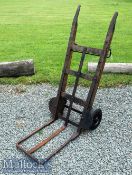 Vintage early 20th century Porter's Barrow Truck of wooden and metal construction^ height 122cm^ one