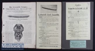 2x Graf Zeppelin Leaflets one displayed with ticket below and mounted to card^ the other loose and