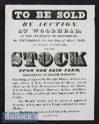 1832 Poster ‘To Be Sold By Auction^ W Donkin^ Auctioneer’ advertising the sale of ‘STOCK’^ upon said