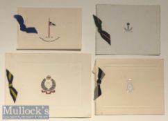 Original Indian army greeting cards (4) all embossed with ribbons including 4th battalion Punjab &