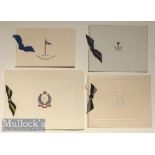 Original Indian army greeting cards (4) all embossed with ribbons including 4th battalion Punjab &