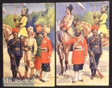 Sikh Military Colour Postcards – depicts Skinners’ Horse^ Artillery Gunner^ 33rd Punjabis^ 43rd