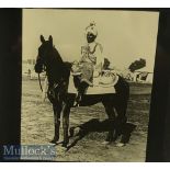 WWI Original Glass slide showing Maharaja Pertap Singh on horse back during WWI. c1914
