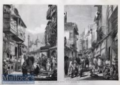 India and Punjab – Street Scenes in Lahore^ 1858 an original ILN wood engraving titled Street Scenes