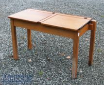 Vintage Children’s Wooden Double School Desk 92x61x46cm approx. with hinged lids providing storage