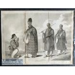 China – Asia – Cochin Chinese Priest of Fo Engraving date 1828 with folds^ J Clark^ mounted measures