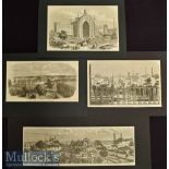 India – Lucknow – 4x 19th Century Original engravings of Lucknow 1857/58 including The City 35x12cm^