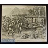 India & Punjab - The Expedition Against the Bunerwals: The 1st Brigade Fording A Branch of the