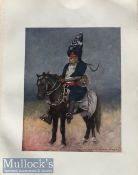 India Sikh Akali Original coloured lithograph by Mortimer Menpes at the Delhi durbar showing a