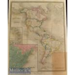 Americana – Map ‘Amerique’ c1860 by E. Cortambert measures 19 1/2x15” hand coloured previously