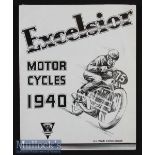 Excelsior Motor Cycles 1940 - Stated; 1st War time catalogue. An interesting 12 page fold out to
