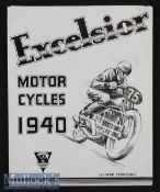 Excelsior Motor Cycles 1940 - Stated; 1st War time catalogue. An interesting 12 page fold out to