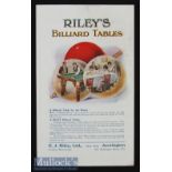 Riley’s Billiard Tables c1900 – 10 sales catalogue - An attractive fold out 6 page sales catalogue