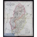 Nottinghamshire Map - Impressive Hand Coloured County Map of Nottinghamshire c1840s - folding