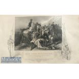 India - The battle of Moodkee Sikh wars original steel engraving c1850s Major General mortally