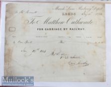 Selection of Defunct Railway Documents includes receipt etc featuring Marsh Lane Railway Station^