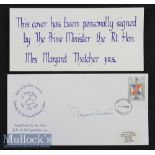Politics - 1986 Margaret Thatcher Signed First Day Cover commemorating the 32nd parliamentary