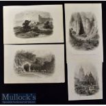 India - c1860 Eight steel engravings depicting various scenes such as Sir Charles Napier Pursuing