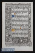 Fine Example of early Printing of An Illustrated Book Of Hours Circa 1500 - Featuring people and