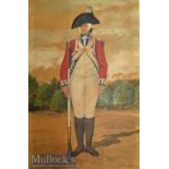 Military – Watercolours of an 18th Century Infantry Soldier with Coldstream guards shoulder belt