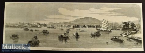 China – 1858 The City of Canton – From the Island of Honan – Original Engraving From a Sketch by our