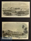 India & Punjab – Two Original Engravings to include Peshawur from a drawing by G T Vigne 1849